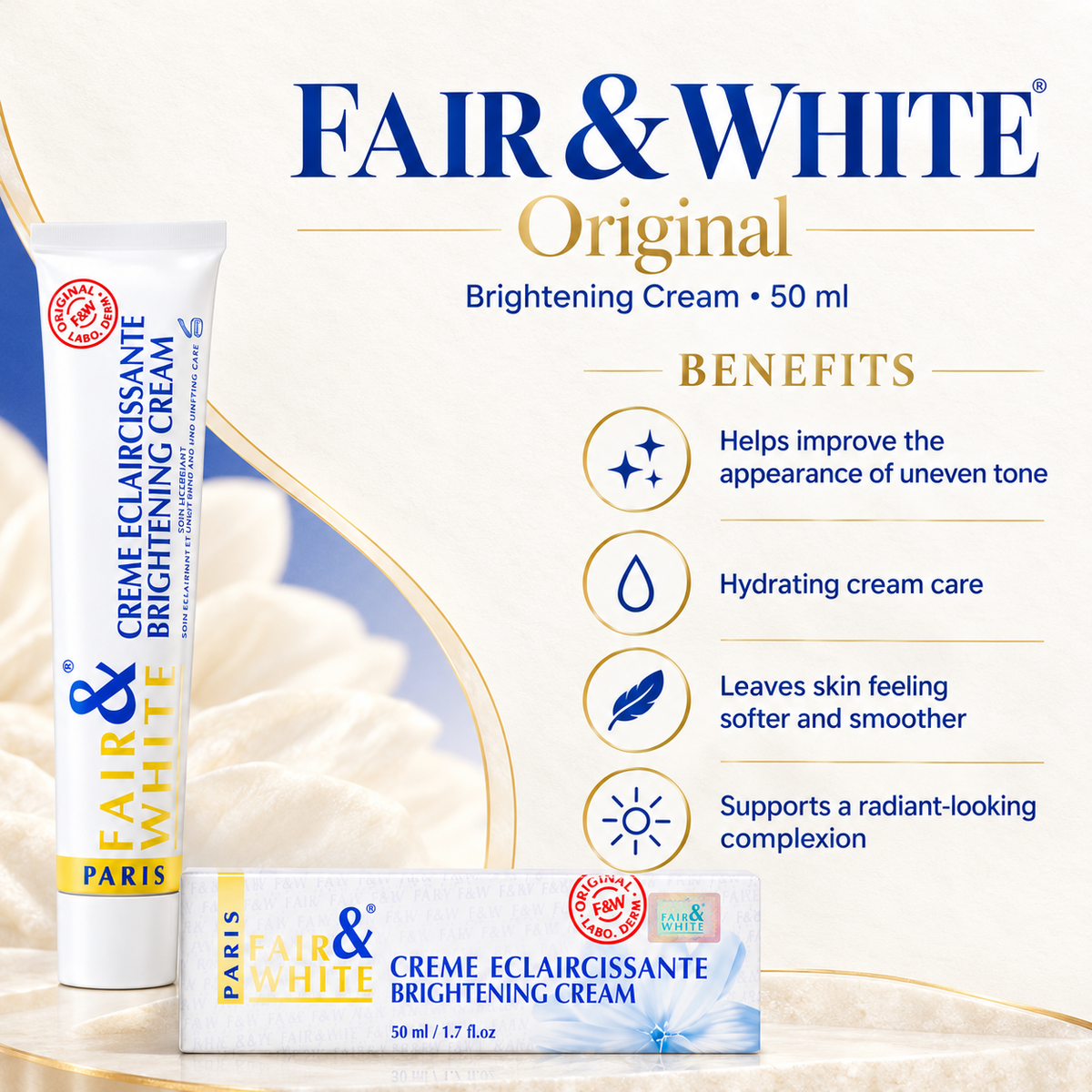 Fair & White Original Brightening Cream – 50 ml — benefits