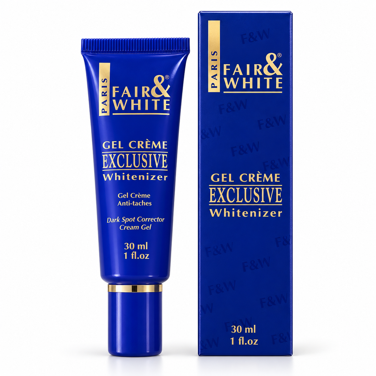 Fair & White Exclusive Whitenizer Gel Cream 30 ml tube and carton.